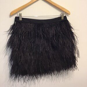 Juicy Couture Black Ostrich Feather Miniskirt size 4